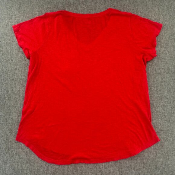 Style & Co Basic Red Shirt Lightweight Plus 1X Cotton Blend Short Sleeve V-Neck - Picture 9 of 10